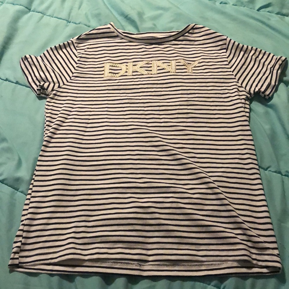 Black and white striped DKNY shirt
